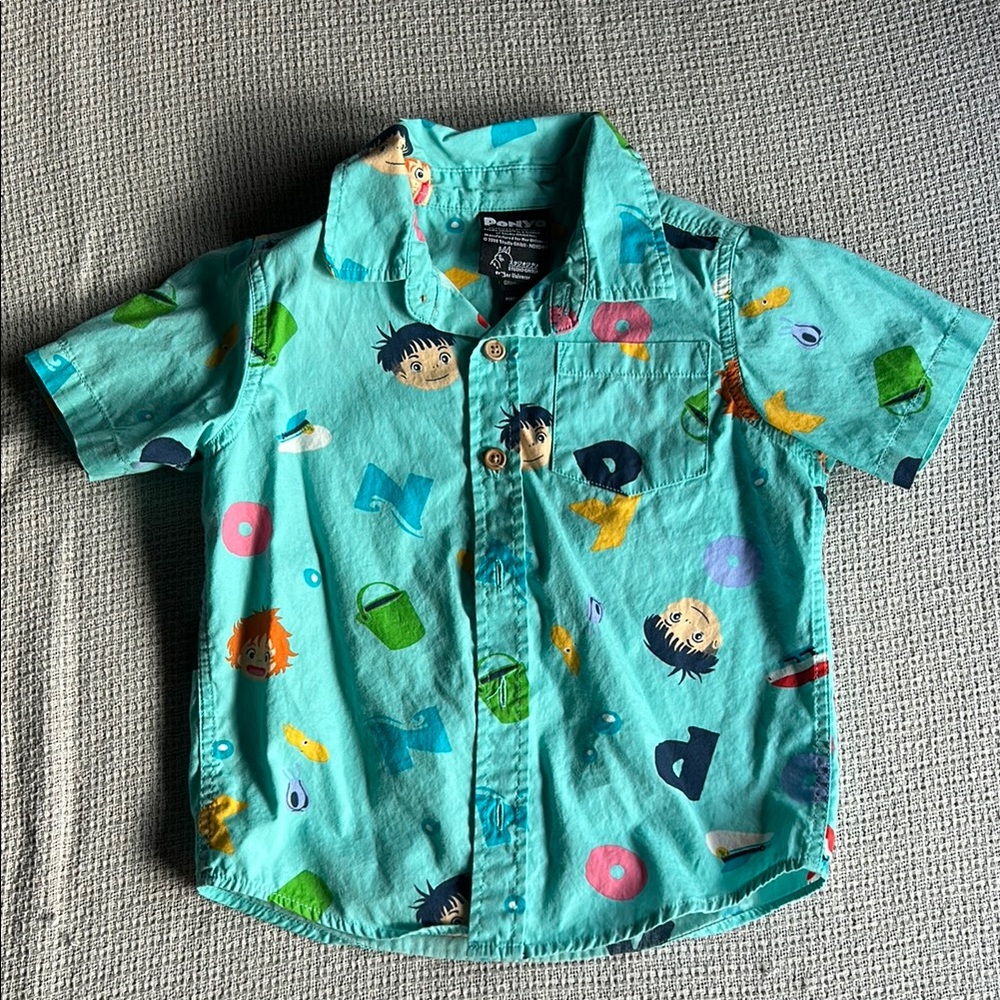 Kids Cartoon Print Shirt - Blue